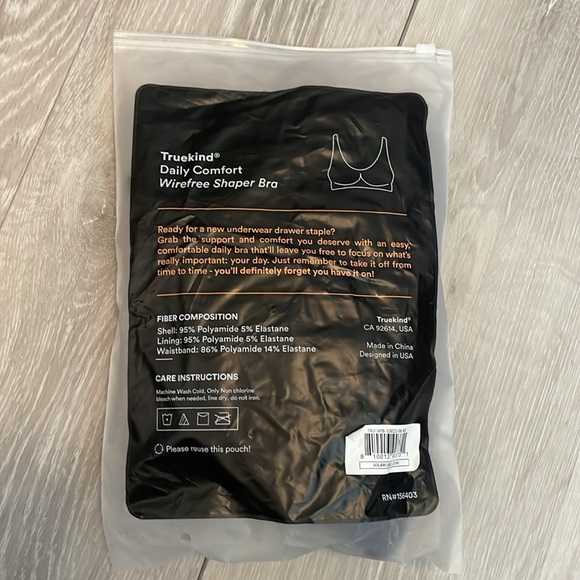 TRUEKIND | DAILY COMFORT WIREFREE SHAPER BRA | 3XL BLACK - Picture 4 of 8